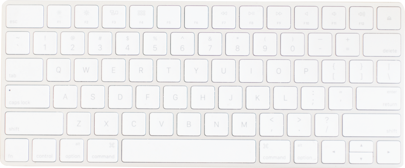 Cut Out Photo of a White Keyboard